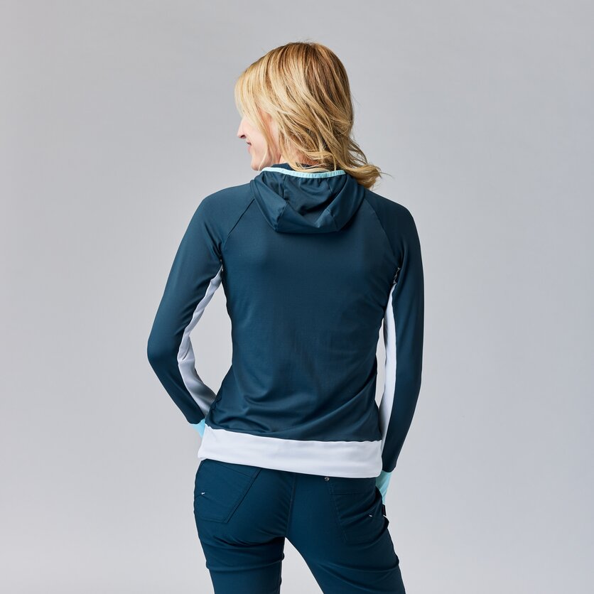 Martini Sportswear - HILLCLIMB Midlayer Jacket W - Midlayers in mosstone-white-greenery - rear view model - Women