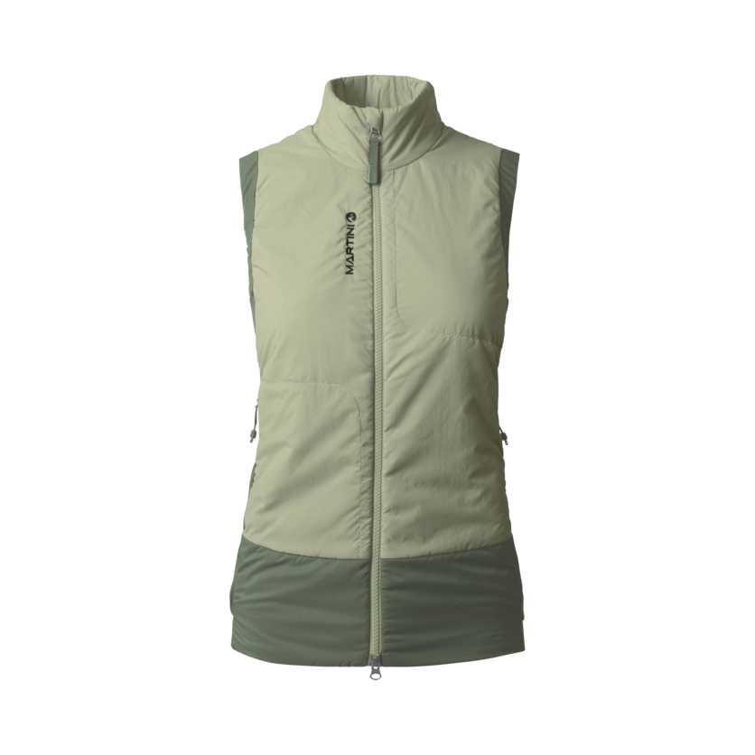 Martini Sportswear - ALPMATE Hybrid Vest G-Loft® W - Outdoor vests in tendril-mosstone - front view - Women