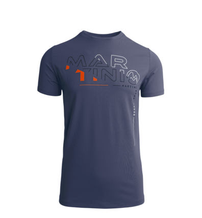 Martini Sportswear - CONVICTION - T-Shirts in Jeansblau-Orange - Vorderansicht - Herren