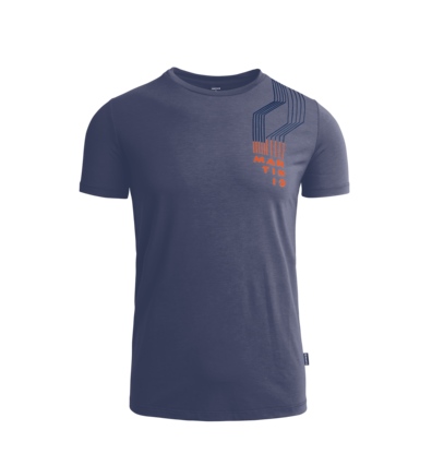 Martini Sportswear - STEP.OUT - T-Shirts in Denim blue-Orange - front view - Men