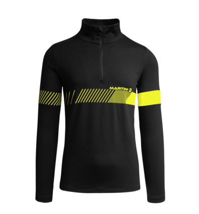 Martini Sportswear - PINNACLE - Longsleeves in Black-Yellowgreen - front view - Men