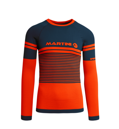 Martini Sportswear - NO.RISK_T1 - Funktionswäsche - Oberteile in Dunkelblau-Orange - Vorderansicht - Herren