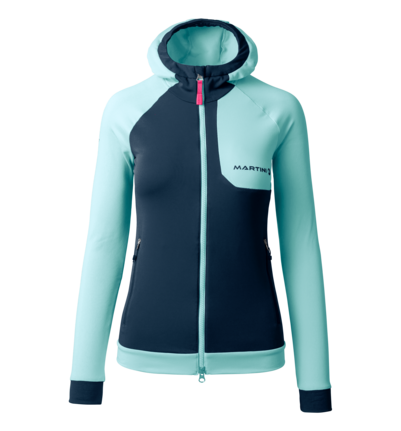 Martini Sportswear - HIGHVENTURE Midlayer Jacket W - Pile in true navy-skylight - vista frontale - Donna