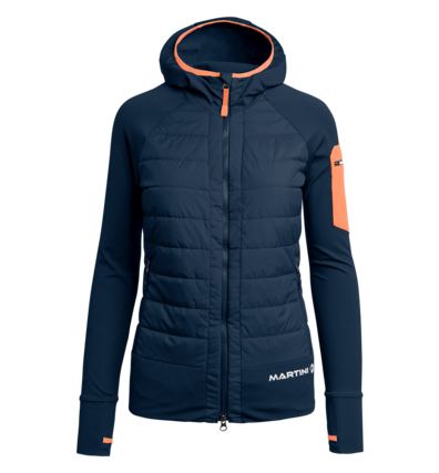 Martini Sportswear - COLIMA - Giacche ibride in Blu Scuro -Arancio - vista frontale - Donna