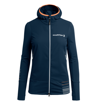 Martini Sportswear - MAJELLA - Hybridjacken in Dunkelblau-Orange - Vorderansicht - Damen