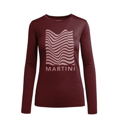 Martini Sportswear - SWAG - Maglie a maniche lunghe in Rosso Scuro - vista frontale - Donna