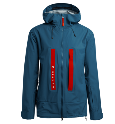 Martini Sportswear - PRO.TECT - Giacche Hardshell in Blu Notte-Rosso - vista frontale - Uomo