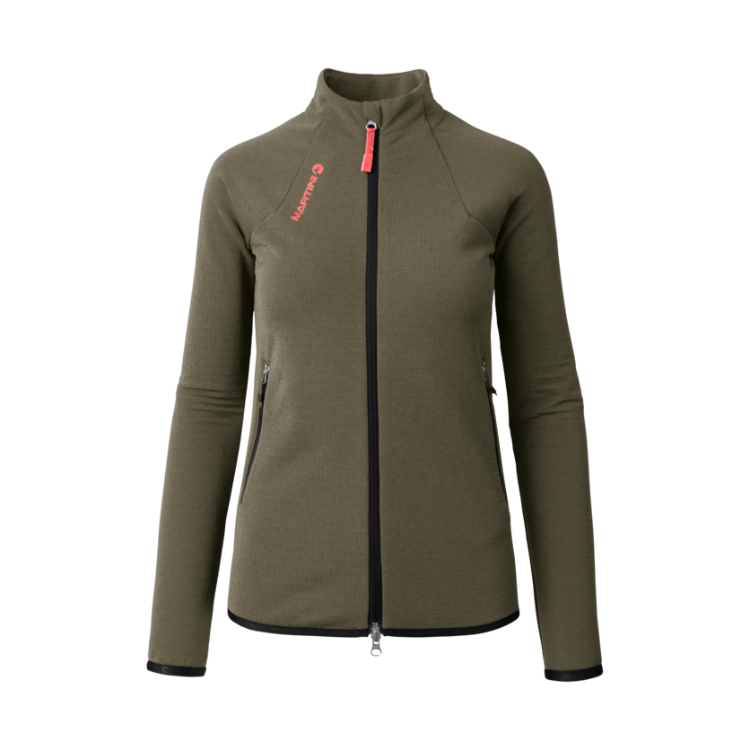 Martini Sportswear - Alpmate Midlayer Jacket W - Midlayers in moss-black - front view - Women