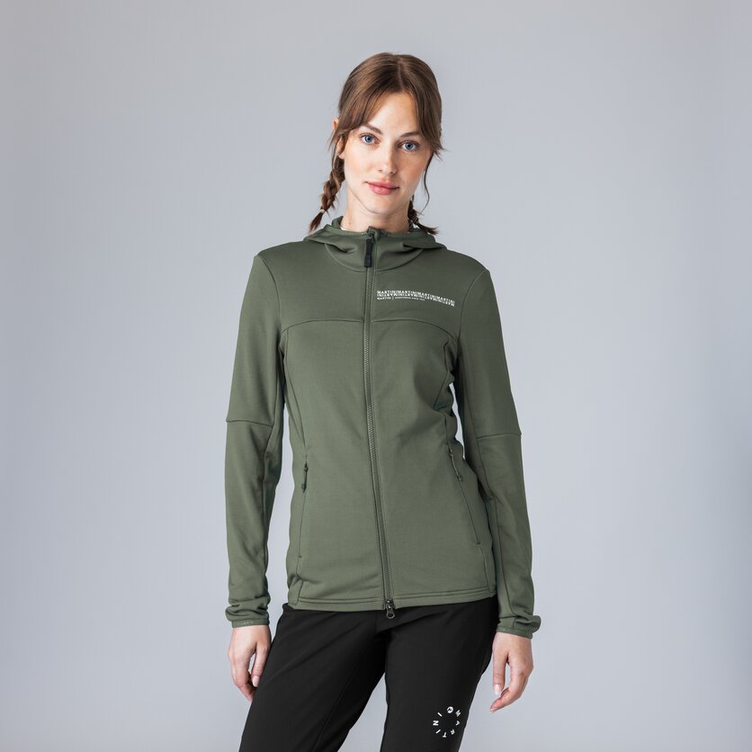 Martini Sportswear - Recharge Midlayer Jacket W - Fleece in mosstone - front view model - Women