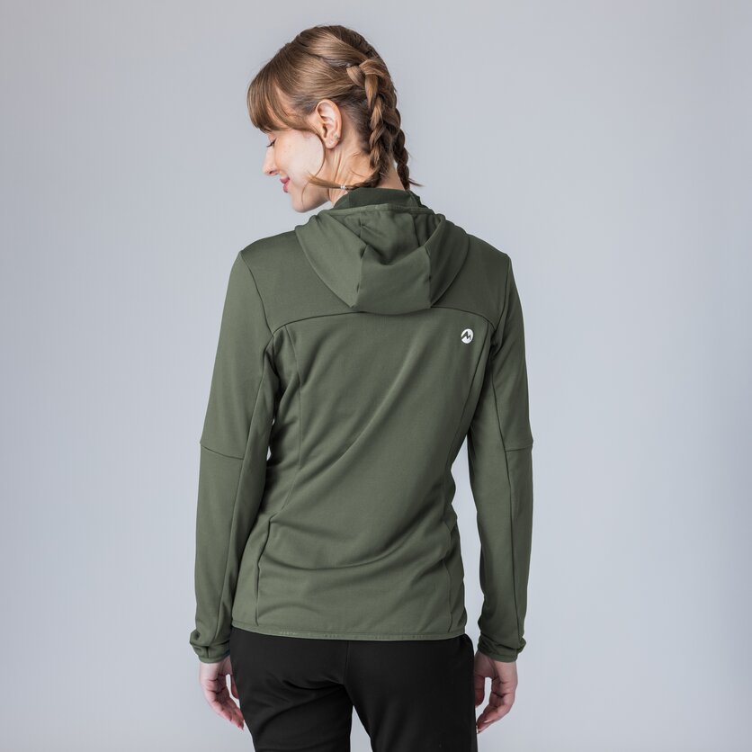 Martini Sportswear - Recharge Midlayer Jacket W - Fleece in mosstone - rear view model - Women