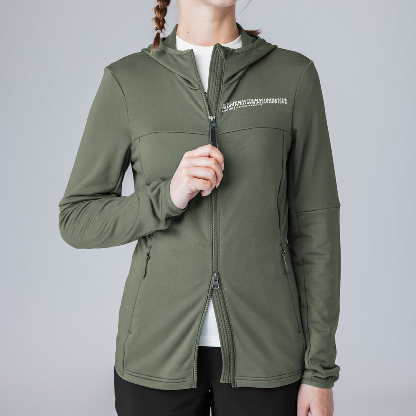 Martini Sportswear - Recharge Midlayer Jacket W - Fleece in mosstone - Detail 3 - Women