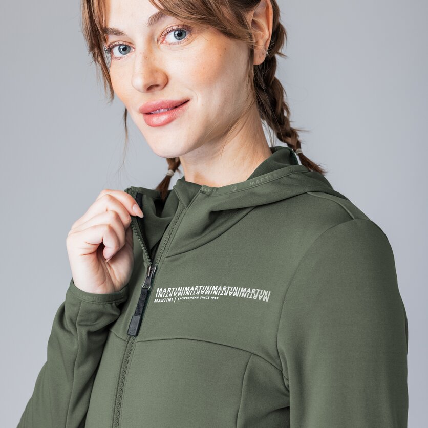 Martini Sportswear - Recharge Midlayer Jacket W - Fleece in mosstone - Detail 7 - Women