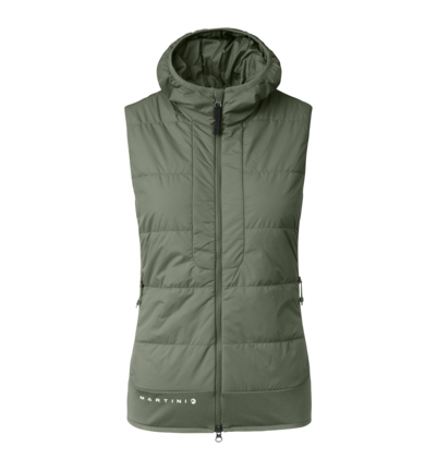 Martini Sportswear - Horizon Hybrid Vest Primaloft® W - Outdoor vests in mosstone - front view - Women