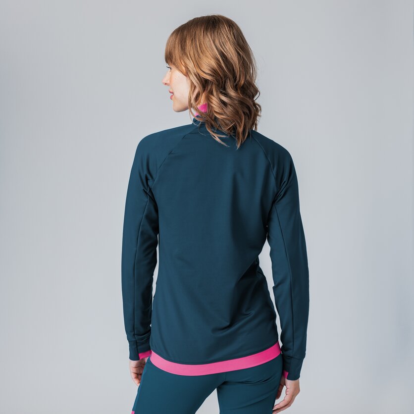 Martini Sportswear - Firstline Midlayer Jacket W - Midlayers in poseidon-rosebud - rear view model - Women