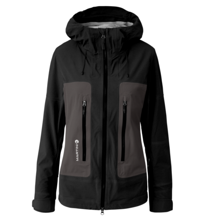 Martini Sportswear - Argon 3L Jacket W - Hardshell jackets in black-steel - front view - Women