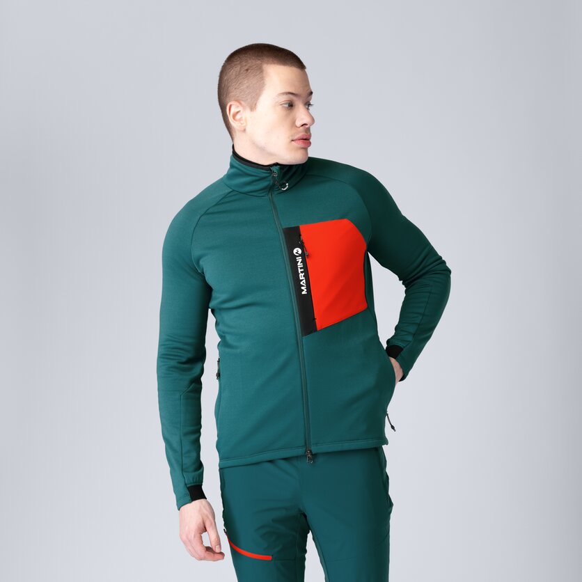 Martini Sportswear - Horizon Midlayer Jacket M - Fleece in seaport-lava - front view model - Men