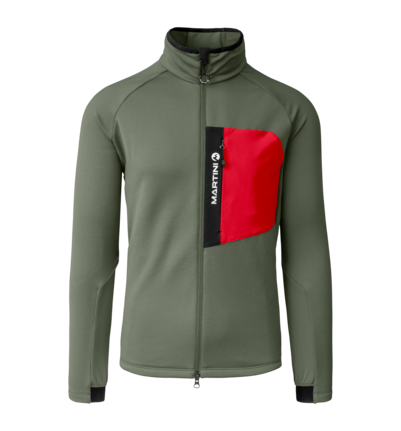 Martini Sportswear - Horizon Midlayer Jacket M - Fleece in mosstone-mars - front view - Men