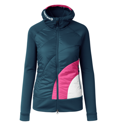 Martini Sportswear - Desire Hybrid Jacket Primaloft® W - Hybrid jackets in poseidon-rosebud - front view - Women