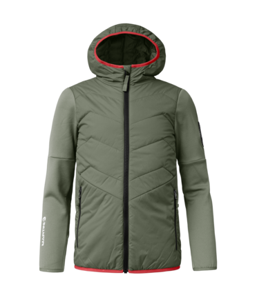 Martini Sportswear - Wildone Hybrid Jacket G-LOFT® Kids - Hybrid jackets in mosstone - front view - Kids